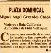 
Viajeros a Baja California. Autocrítica de Fidel Velázquez.



