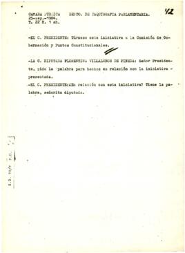 
acta de sesión parlamentaria.


