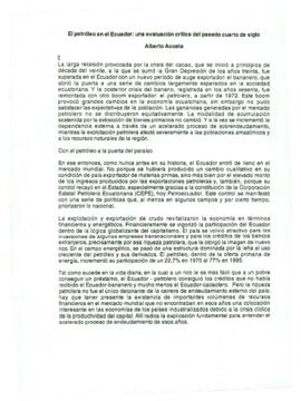 
El petróleo en el Ecuador : una evaluación crítica del pasado cuarto de siglo.


