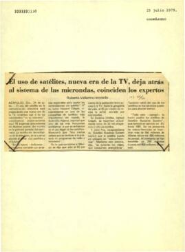 
El uso de satélites, nueva era de la TV., deja atrás al sistema de las microndas, coinciden los expertos.


