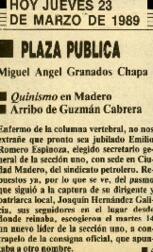 
Quinismo en Madero. Arribo de Guzmán Cabrera.


