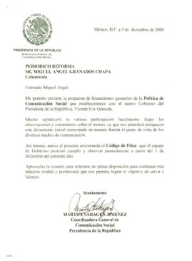 
Comunicado de la Presidencia de la República.


