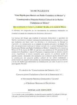 
Construyendo el Proyecto Político Cultural de las Radios Ciudadanas en México.


