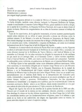 
Presentaciones y estrenos.


