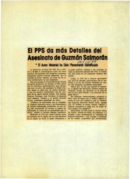 
El PPS da más detalles del asesinato de Guzmán Salmorán.


