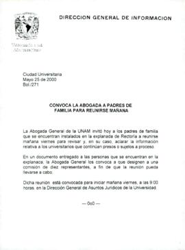 
Convoca la abogada a padres de familia para reunirse mañana.


