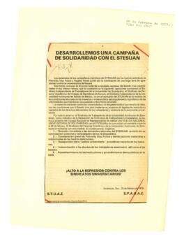 
Desarrollamos una Campaña de Solidaridad con el STESUAN.


