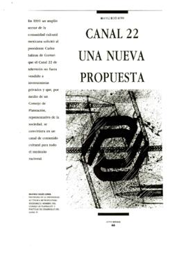 
Canal 22 Una nueva propuesta.


