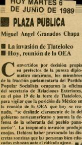 
La invasión de Tlatelolco. Hoy, reunión de la OEA.


