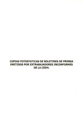 
Atentado grave a los derechos humanos contra extrabajadores de la CEDH.


