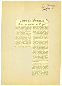 
Centro de Información para la Visita del Papa.


