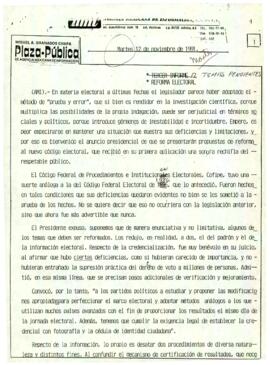 
12 Temas pendientes.
Reforma electoral (borrador).


