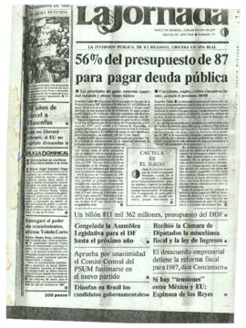 
56% de presupuesto de 87 para pgar deuda publica.


