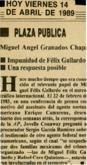 
Impunidad de Félix Gallardo. Una respuesta posible.


