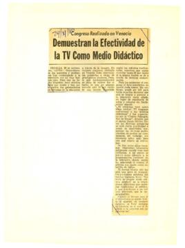 
Demuestran la Efectividad de la TV COmo Medio Didáctico.


