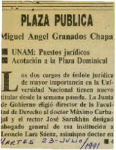 
UNAM : Puestos jurídicos. Acotación a la Plaza Dominical.


