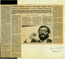 
Granados Chapa, primer ´´egresado confeso de la carrera de Periodismo´´ con un Premio Nacional.


