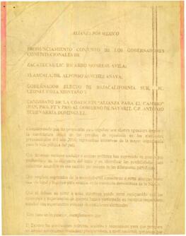
Acuerdo para el Fortalecimiento de la Gobernabilidad y la Democracia en México.


