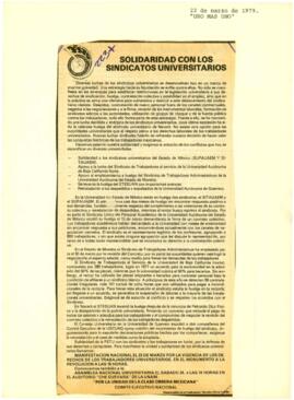 
Solidaridad con los Sindicatos.


