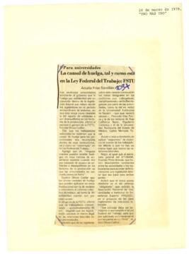 
Para universidades la causal de huelga, tal y como está en la Ley Federal del Trabajo : FSTU.


