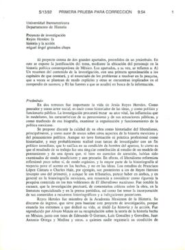 
Proyecto de investigación Reyes Heroles : la historia y la acción.


