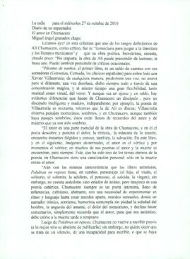 
El amor en Chumacero.


