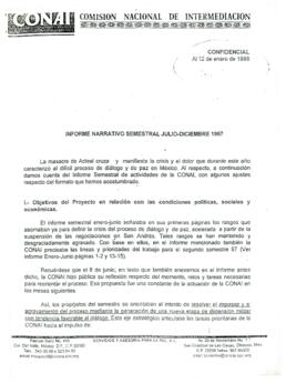 
Informe narrativo semestral julio-diciembre 1997.


