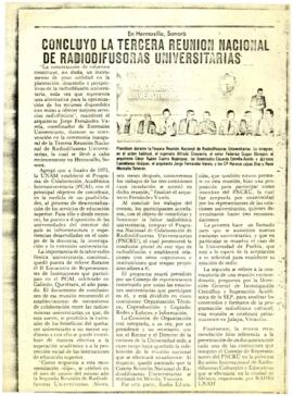 
Concluyó la tercera reunión nacional de radiodifusoras universitarias.


