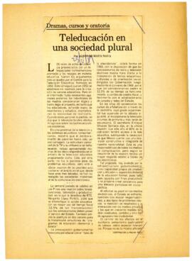 
Teleducación en una sociedad plural.


