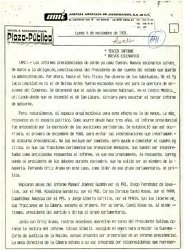 
Tercer Informe.
Nuevos escenarios.


