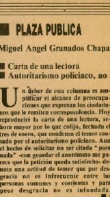 
Carta de una lectora.


