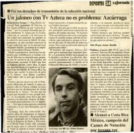 
Un jaloneo con TV Azteca no es problema : Azcárraga.
Daniel García, plata en 20 kms de marcha en juegos de la amistad.


