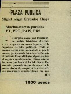
Muchos nuevos partidos. PT, PRT, PAIS, PRS.


