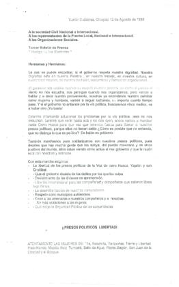
Tercer boletín de Prensa.


