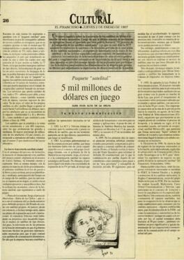 
Paquete ´satelital´ 5 mil millones de dólares en juego.


