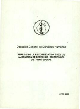 
Analisis de la recomendación 2/2000 de la CDHDF.


