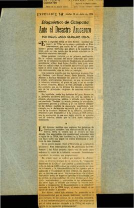 
Diagnóstico de Campaña Ante el Desastre Azucarero.
Contra Cacicazgos Sindicales.


