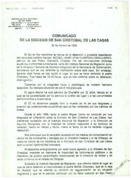 
comunicado de prensa de San Cristobal de las Casas.



