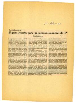 
El gran evento : para un mercado mundial de TV.


