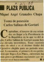 
Toma de posesión. Carlos Salinas de Gortari.


