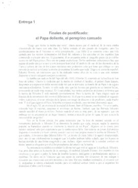 
Finales de pontificado : el Papa doliente, el peregrino cansado.


