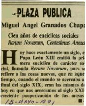 
Cien años de encíclicas sociales. Rerum Novarum, Centesimus Annus.


