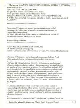 
Conflicto en torno al concepto de género en el estatuto de la Corte Penal Internacional.


