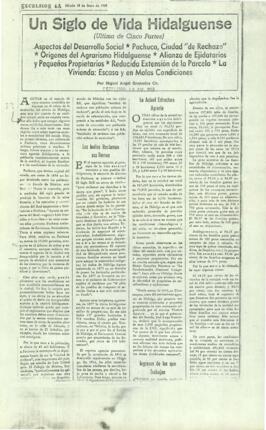 
Un siglo de Vida Hidalguense (ultima de cinco partes).


