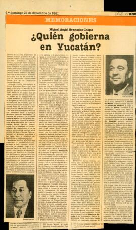 
¿Quién gobierna en Yucatán?.


