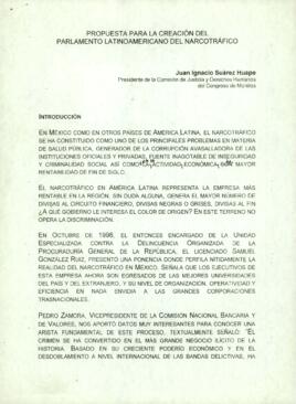 
Propuesta para la creación del parlamento latinoamericano del narcotráfico.


