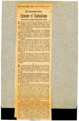 
El Contrato Ley, Extender el Sindicalismo.
Cuarenta Horas Beneficio Perjudicial.


