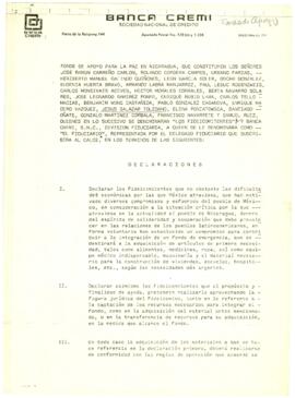 
Fideicomiso de Apoyo Humanitario a Nicaragua : Fondos y Objetivos.


