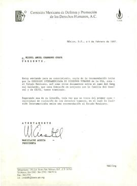 
Carta de la Comisión Interamericana de Derechos Humanos.


