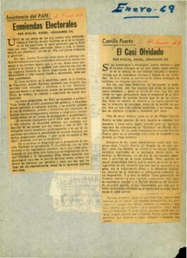 
Enmiendas Electorales.
El Casi Olvidado.
Mesias que no lo es.


